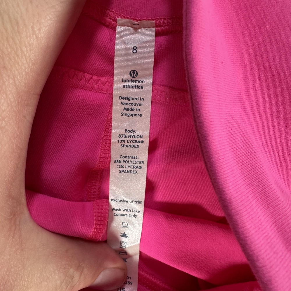 Lululemon Leggings Womens 8 Pink Capri Crop Ruched Side Yoga Athletic Pants - Picture 2 of 7